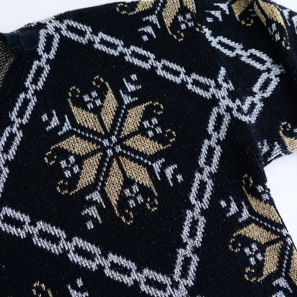 Vintage Nutcracker  Black Gold Print Knit Crewneck Sweater XL - Picture 11 of 11